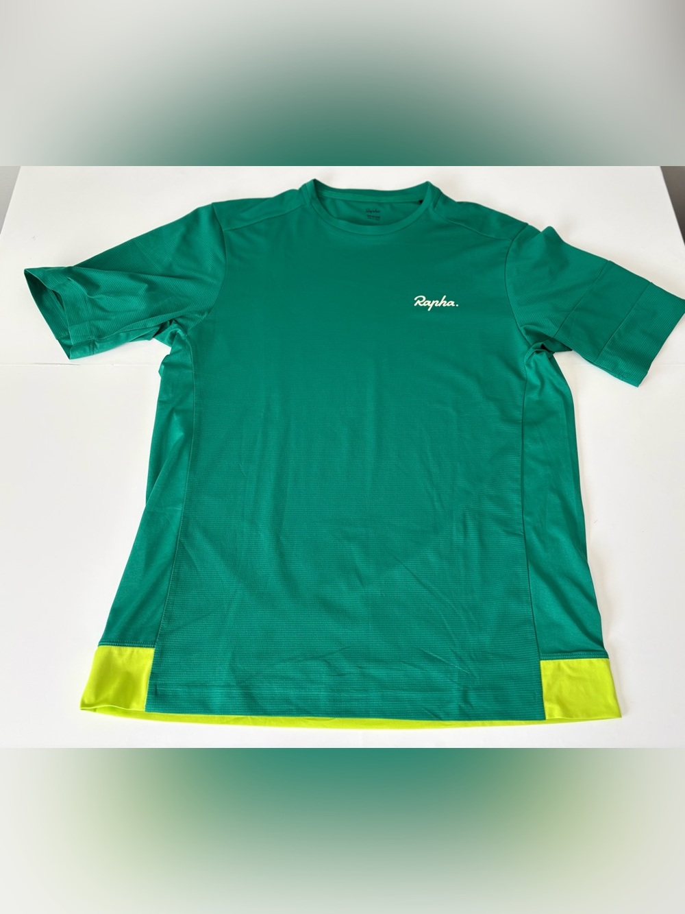 Rapha Cycling Performance Tee Green Hi-Vis Short Sleeve Men’s Medium